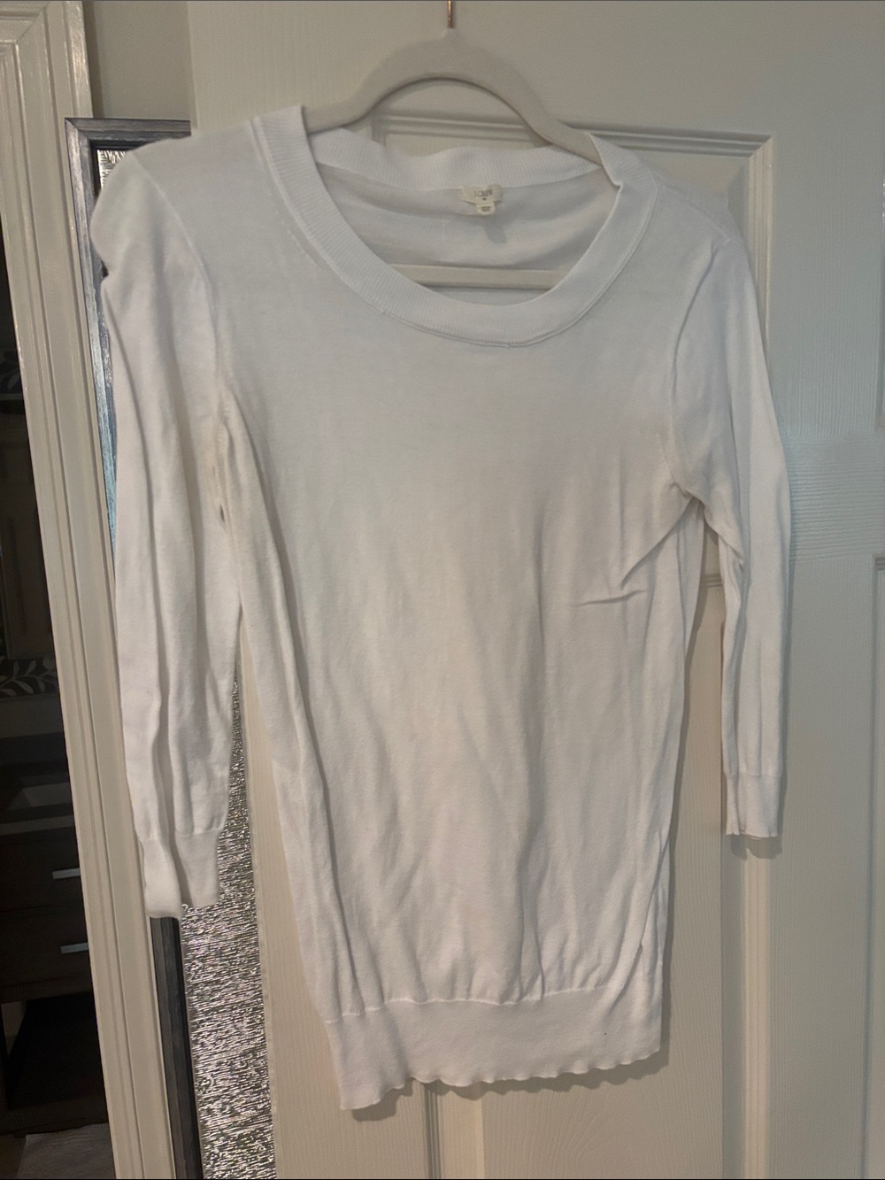 J. Crew White Long Sleeve Lightweight Sweater Top